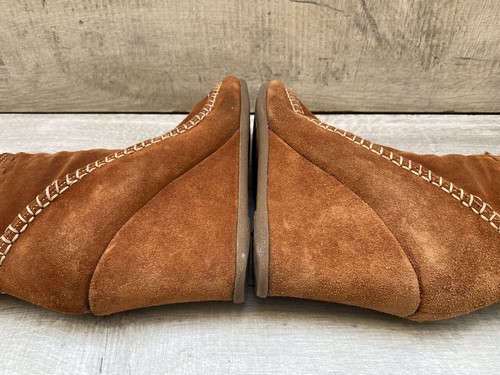 Womens Next Soft Tan Suede Leather Knee High Riding Boots Hi Wedge Size 6 39 - Picture 11 of 16