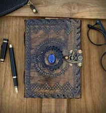Leather Book of Shadows Grimoire Journal Magical Spell Notebook.