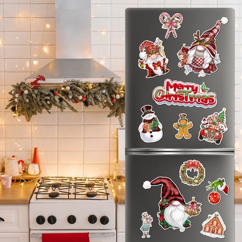 12 Pcs Christmas Refrigerator Magnets Fridge Garage Door Car Decals Magnets - Picture 5 of 7