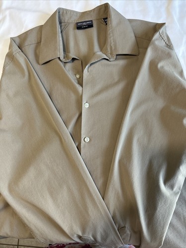 2 Van Heusen Men’s Dress Shirt, Sz L, Long Sleeves 1 moroda the other beige - Picture 15 of 18