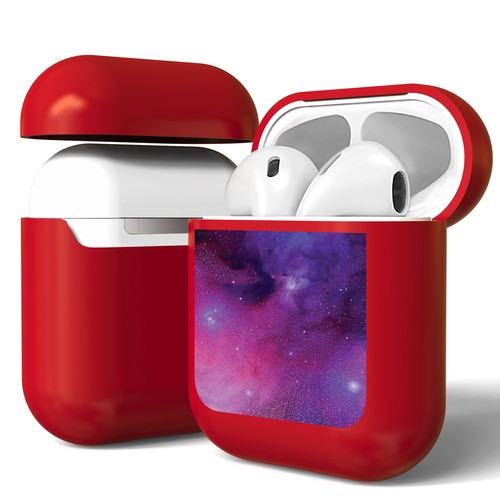 Für AirPods 1,2 ROT Kunststoff Cover Case Design Camouflage, Totenkopf, Husky, US-Flagge - Bild 12 von 23