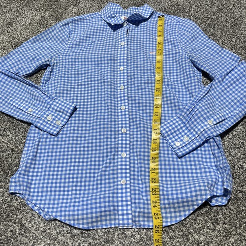 Vineyard Vines Shirt Womens 4 Relaxed Blue Gingham Check Casual Preppy Whale - Picture 2 of 8