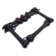 Black Metal Skull Motorcycle License Plate Tag Frame Holder For Harley Davidson