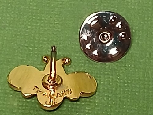 Vintage Bumblebee Honey Bee Lapel Hat Jacket Pin Pinback Made Thailand Gold-Tone - Imagen 10 de 18
