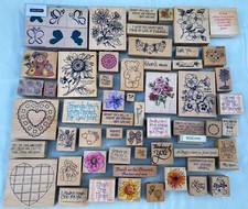 Wooden Rubber Stamps Arts  Crafts Ink Stamps Lot of 60 Plus - Some New
