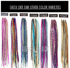 21 pcs. Feather Hair Extensions 10"-14" + DIY Kit, Whiting Farms-Color of Choice