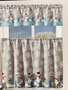 Christmas Kitchen Curtains Set Ebay