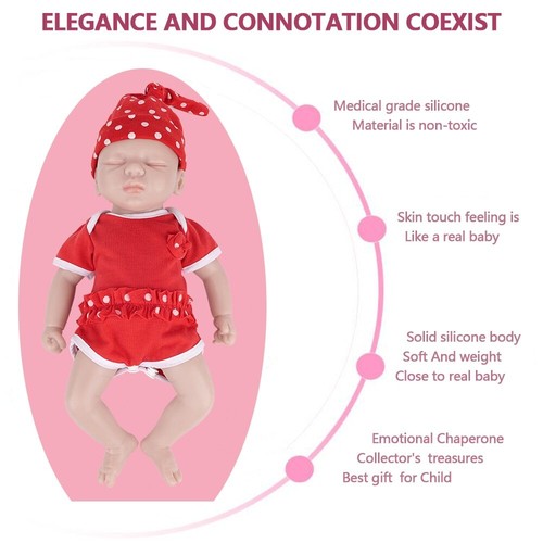 37 cm 1,6 kg 100 % hochwertiges Silikon Reborn Baby Puppe realistisches Baby Spielzeug Geschenk - Bild 6 von 14