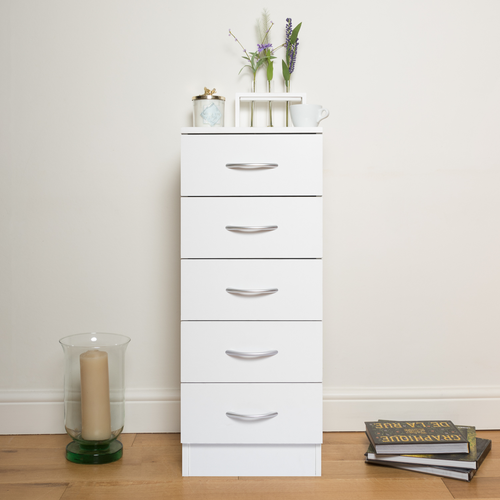 Riano Chest of Drawers Wooden Bedroom Furniture Storage Bedside Table 5 Drawer - Picture 11 of 25
