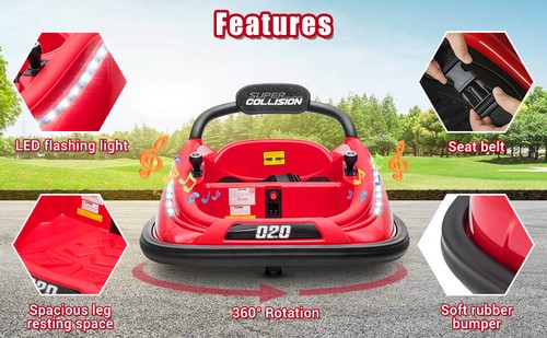 12V Kids Ride on Bumper Car 360° Spinning Electric Vehicle Toy w/Remote Control - Picture 5 of 11