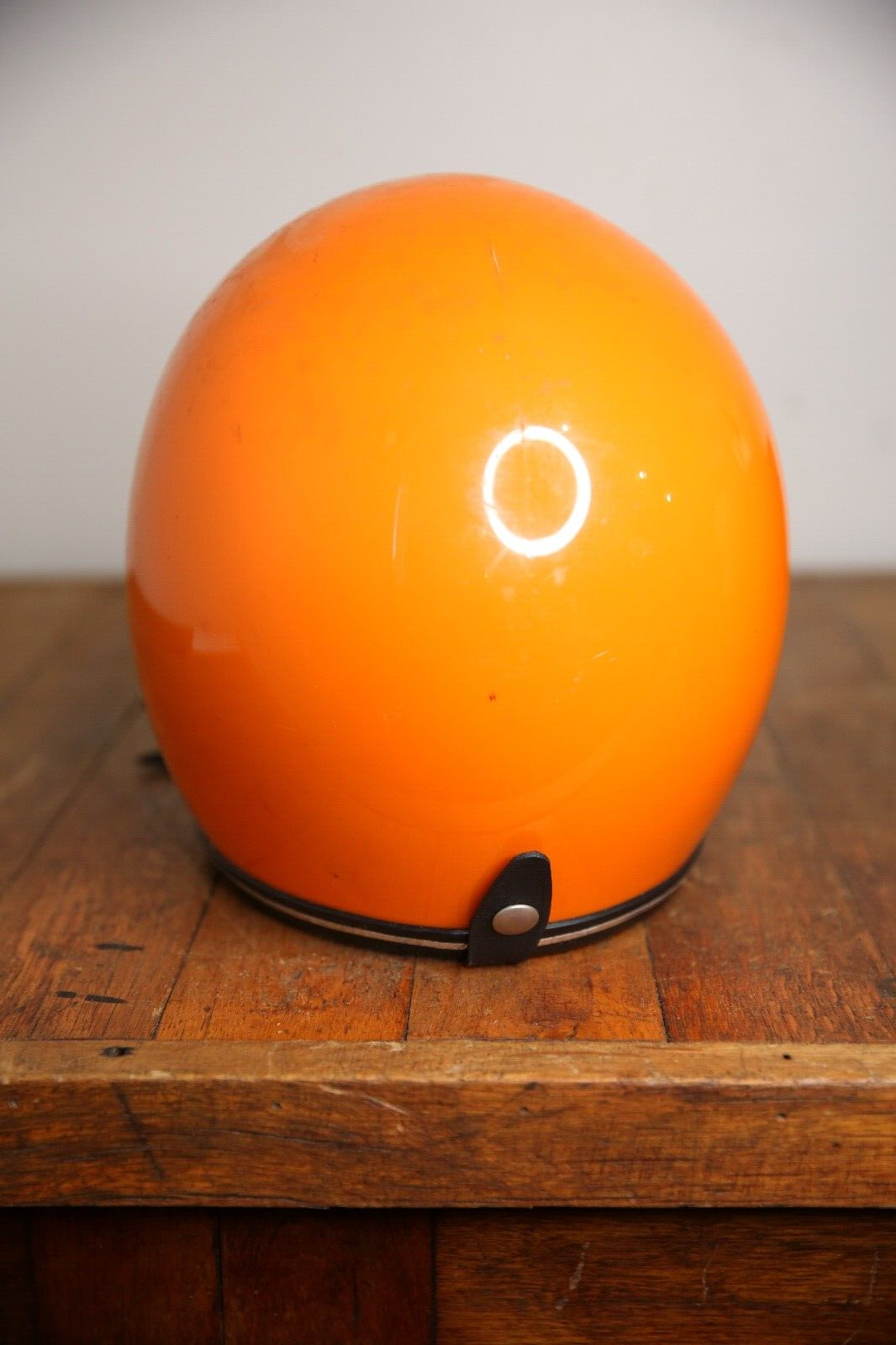 Vintage Motorcycle Snowmobile Helmet Full Face Orange XL Black 70's
