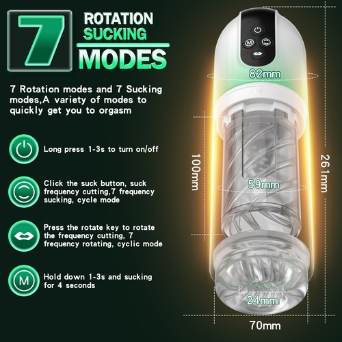 Male Masturbaters Automatic HandsFree Rotating Cup Thrusting Stroker Lubricants - Bild 10 von 14