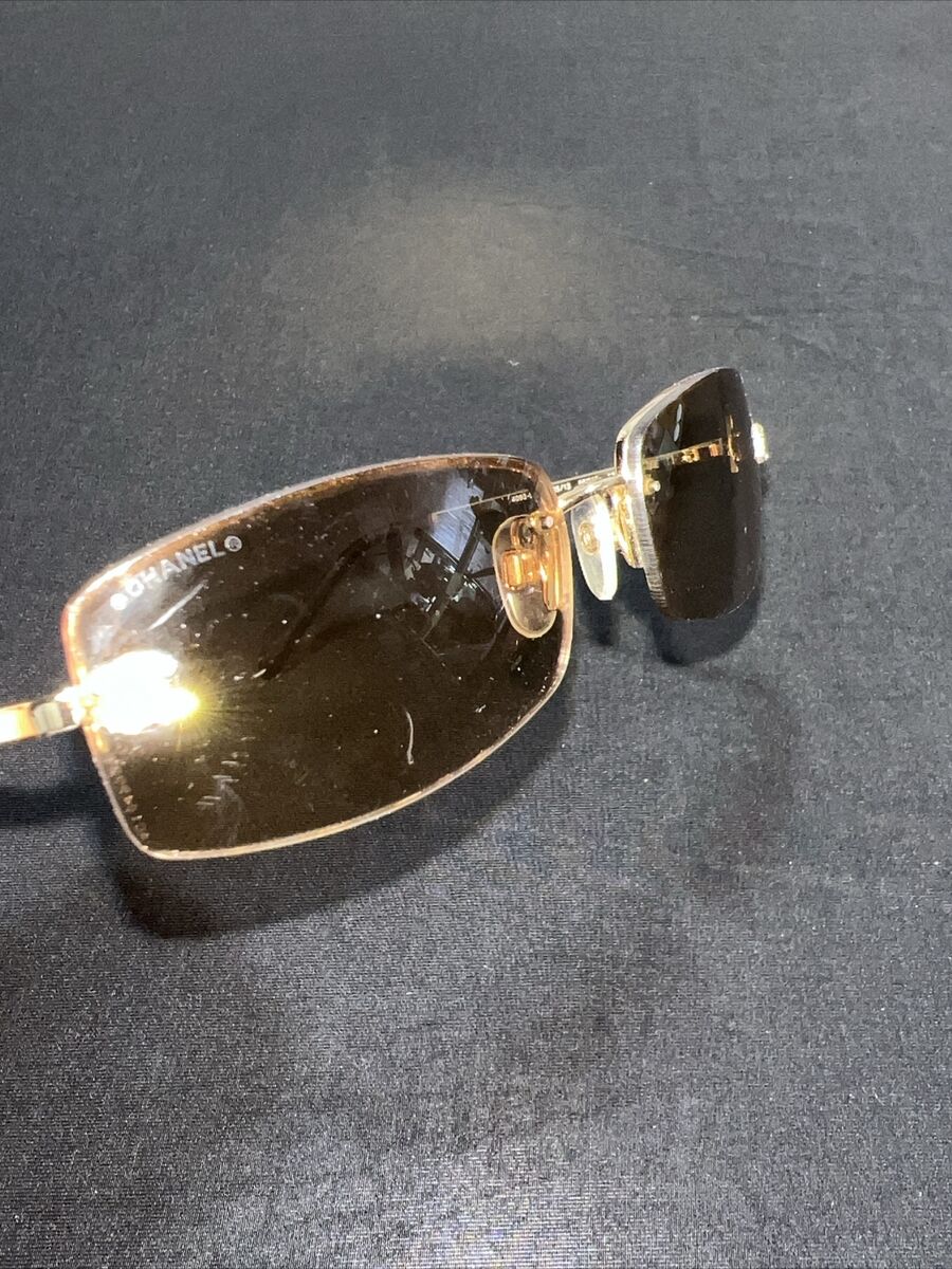 Chanel Vintage 4093-B Orange Rhinestone Rimless Sunglasses C Chanel Vintage 4093-B Orange Rhinestone Rimless Sunglasses C