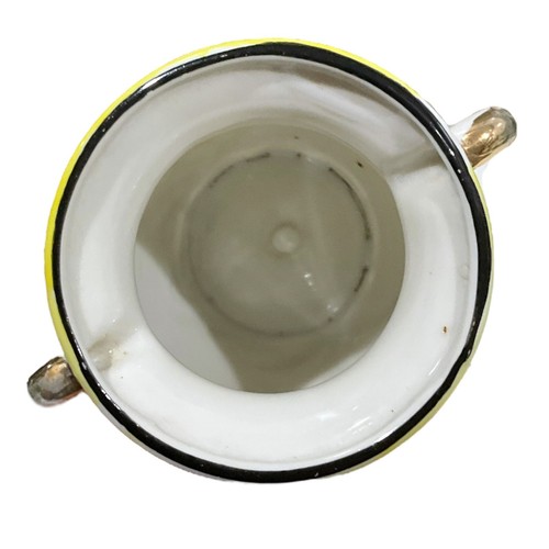 Piccolo vaso porcellana vintage giallo con motivo floreale narciso made in Japan - Foto 9 di 11