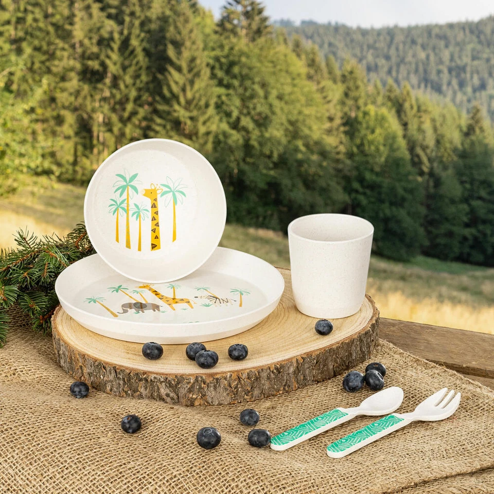 reer Growing Geschirr-Set WildLife 5-tlg. Kindergeschirr Teller Löffel Gabel - Bild 2 von 4
