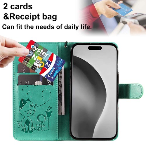 Cat Pattern Leather Magnetic Wallet Flip Case For iPhone 15 Pro Max 14 13 12 11 - Picture 26 of 44