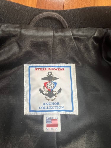 Sterlingwear Anchor Youth/kids US Navy Pea Coat Size XL Black Wool USN - Picture 6 of 8