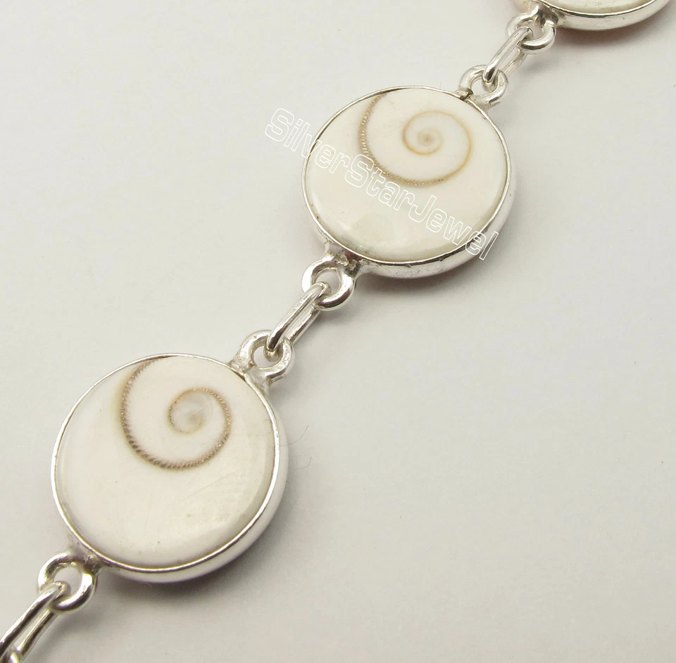 DEALS Shiva Eye Link Bracelet 8.2" 15.2 Grams 925 Silver Quality Fashion Jewelry - Image 2 of 2