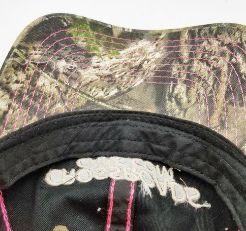 Gorra de béisbol Crossroad Cars punto Com malla trasera snapback usada roble musgo rosa - Imagen 7 de 7