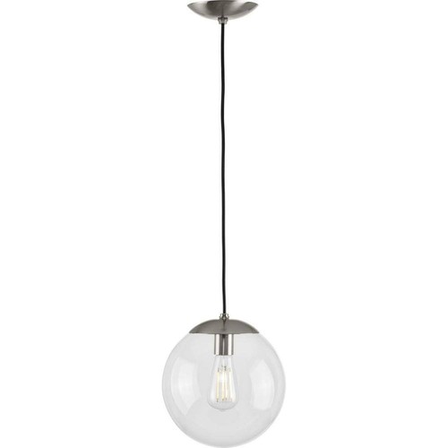 Progress Lighting Atwell Brushed Nickel Clear Glass Globe Pendant Hanging Light - Picture 3 of 14