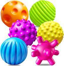 6 Pack Sensory Balls for Toddlers, Sensory Baby Toys, Infant Squeeze Sensory Toy
