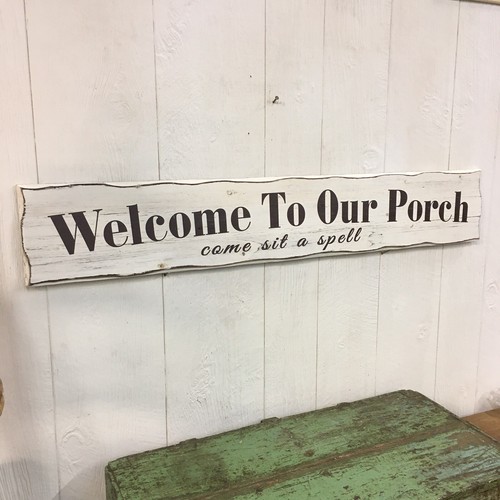 Welcome To Our Porch Large 47”x8” Wooden Sign Farmhouse Wall Art Decor - Picture 3 of 7