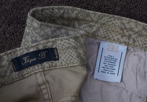 Denim mini shorts KLIQUE B low rise reptile print soft clean size L 32 x 3 - Picture 6 of 11