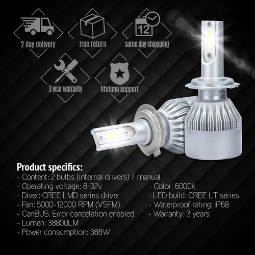 Kit de conversión de faros XENTEC LED HID H7 6000K para BMW 220i 2014-2016 - Imagen 6 de 12