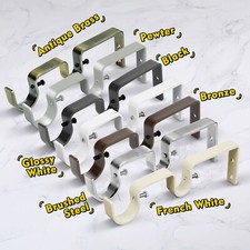 2/3 PCS Double Curtain Rod Brackets   Sturdy Metal Wall Holders for Curtain Rods