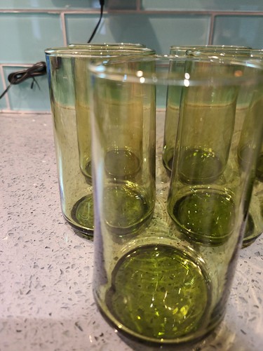 8 Vtg Green MCM Drinking Glasses ..10oz  - Picture 7 of 7