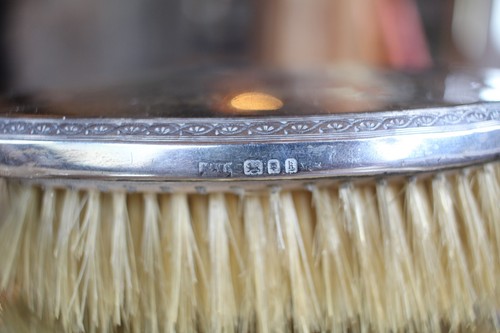 Mappin & Webb Silver Hand Mirror And Brush Set - Foto 12 di 20