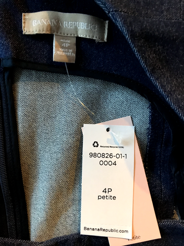 NEW with Tags 2014 ~ Banana Republic Sloan Denim Dress size 4P - Picture 3 of 10