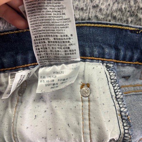 Levis 550 Jeans Mens 34x32 Blue Dark Wash Cotton Relaxed Fit Denim Workwear - 第 4/10 張圖片