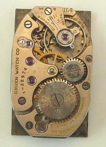 Gruen Conoruma 168 Wristwatch Movement -  Parts / Repair - Broken Balance - Picture 1 of 6
