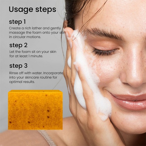 2pcs Kojic Acid Dark Spot Remover Soap Bars Vitamin C Retinol Collagen Turmeric - Picture 6 of 12