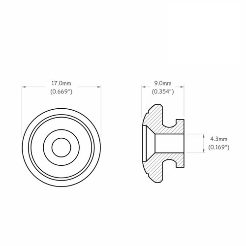 Oversized 17mm Strap Buttons for Gibson Guitars & Bass with thick felt washers - Picture 11 of 16