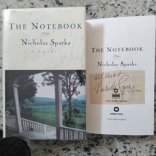 Nicholas Sparks SIGNED 1999 Page & The Notebook 1st Ed HC/DJ 1996 Romance Love