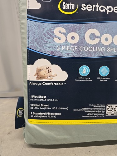 Serta So Cool 3-Piece Sheet Set, Mint, Twin - Bild 3 von 4