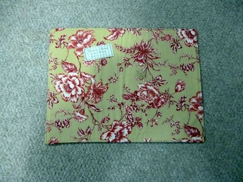 New Set of 4 Patricia Spratt Old Lime Beige/ Red 17"x13" Cotton Placemats 3265 - Picture 3 of 6