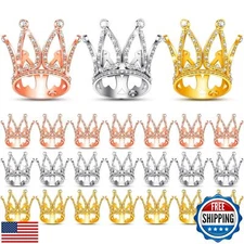 Yulejo 24 Pcs Crown Cake Topper Mini Baby Tiny Queen Small Princess Headpiece