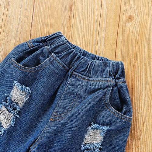 2PCS Toddler Kids Baby Boys Girls Clothes Tops+Denim Shorts Jeans Outfits Set - Picture 9 of 9