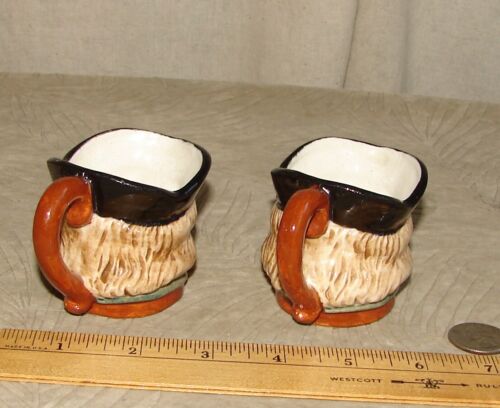 Vtg Mini Toby Jug/Mug x2, Occupied Japan, Miniature 2.25" Tall, Handsome Gent - Picture 4 of 8