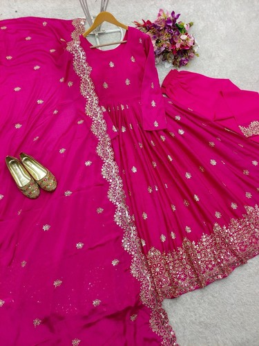 BOLLYWOOD PARTYWEAR ANARKALI SALWAR KAMEEZ SUIT GOWN INDIAN PAKISTANI ETHNIC - Picture 14 of 16