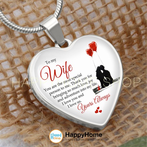An meine Frau Herz Halskette Jahrestag Geschenk für Frau die besondere Person - N467 - Bild 4 von 14