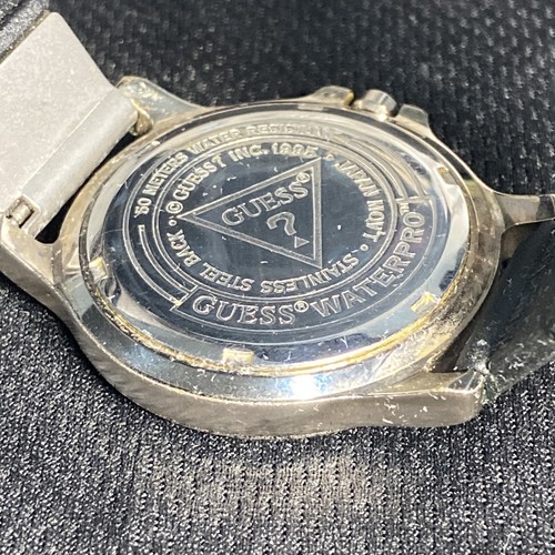 Guess Waterpro Watch Men 37mm Silver Tone Date Round Blue Dial Works - Picture 19 of 24