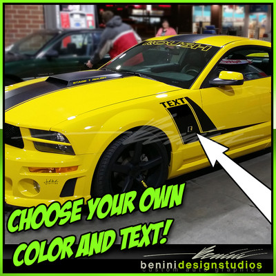 2005-2009 Ford Mustang Custom Hockey Side Stripe Vinyl Decals GT SVT Cobra