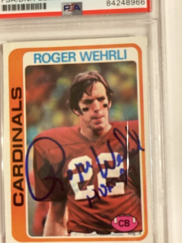Roger Wehrli Autographed Signed Cardinals Card PSA/DNA COA - Picture 2 of 3