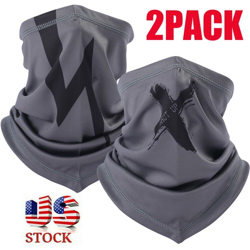 2PCS Neck Gaiter Face Scarf Mask UV Sun Protection Cosplay Scarf for Men Women