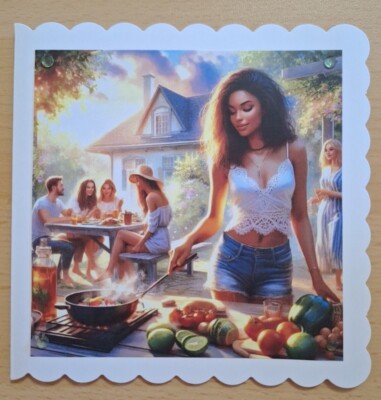 3D-Grusskarte °Grillen Mit Freunden - Grillsaison° Chillen  Handarbeit NEU