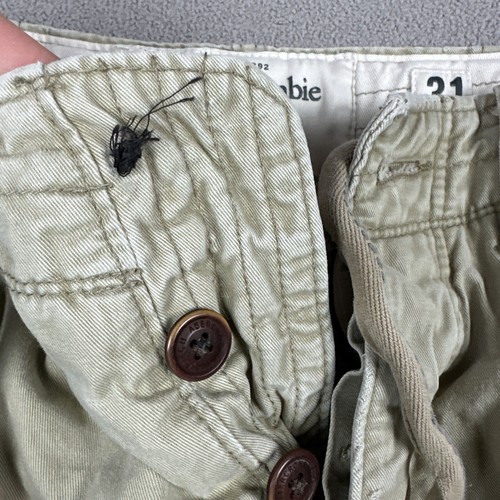 Abercrombie & Fitch Cargo Shorts 31 Light Distressed Heavy Button Fly Drawstring - Picture 3 of 11